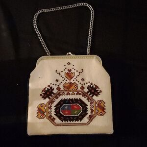 Vintage embroidered  cloth bag